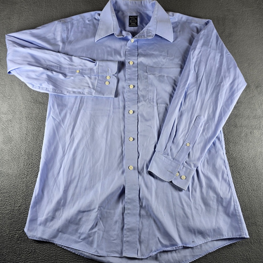 Joseph & Feiss Mens Slim Fit Dress Shirt Blue 16.5 32/33 Non Iron Cotton